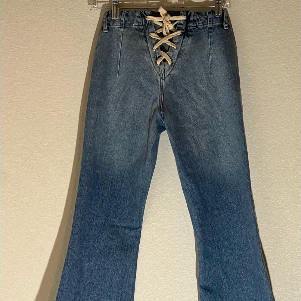 BDG bootcut jeans lace up in the back